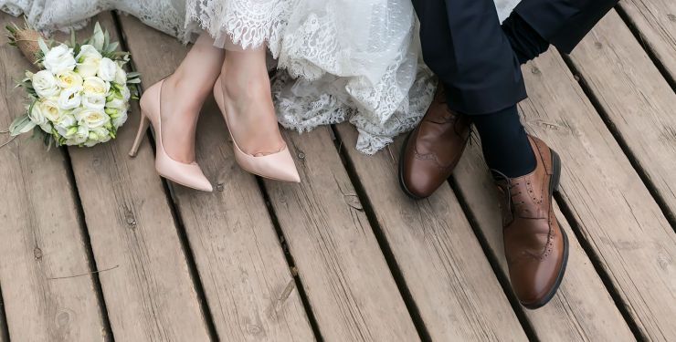 Bride and Groom at their wedding